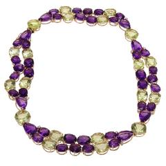Luise Diamonds Amethysts Citrines Gold Necklace 3