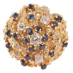 Sapphire diamond Yellow gold ring 9