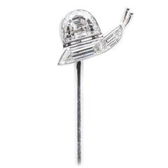 Art Deco Cartier Snail Form Diamond Platinum Stick Pin 