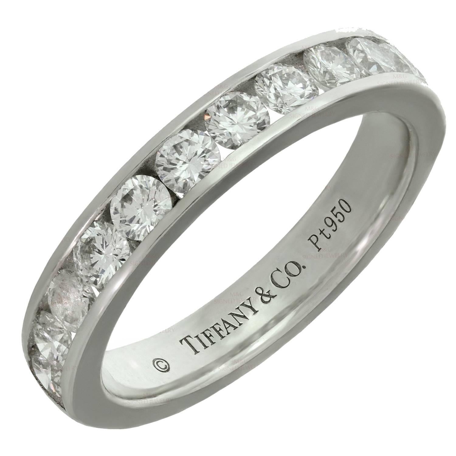 Tiffany & Co. Diamond Platinum Wedding Band Ring