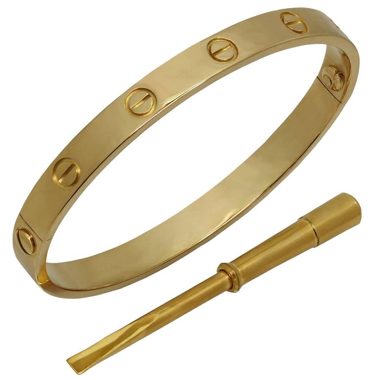 Cartier Yellow Gold Love Bangle Bracelet For Sale at 1stDibs | love bangel