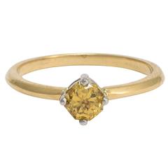 0.56 Carat Fancy Orange-Yellow Diamond Solitaire Ring 9