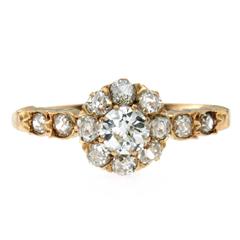 Diamond Gold Cluster Ring