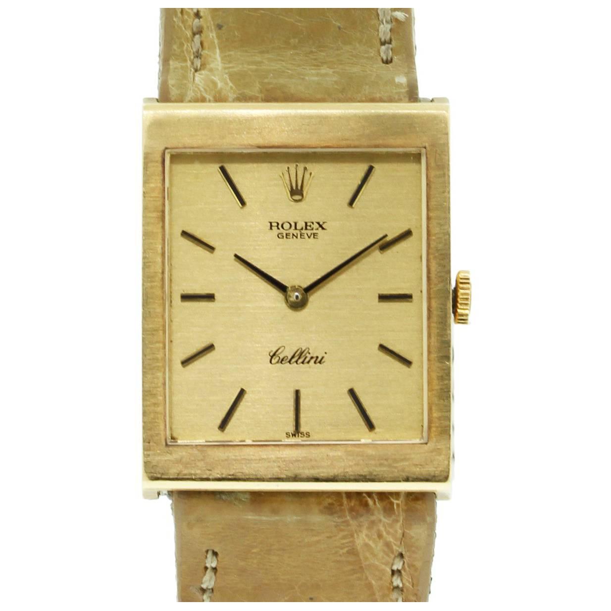 Rolex Yellow Gold Manual Wind Wristwatch