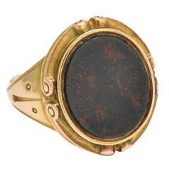 Victorian Bloodstone Gold Signet Ring