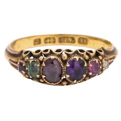 Antique Victorian Acrostic ‘Regard’ Gold Ring