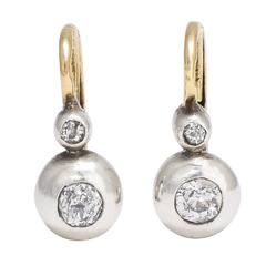 1940s Twin Diamond Leverback Earrings 9