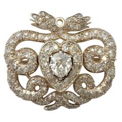 Antique Victorian 3.90 Carat Diamond and Yellow Gold Brooch 12
