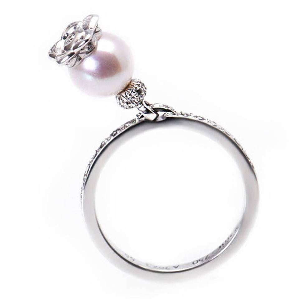 Dior Pearl Diamond Gold Dangle Ring