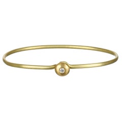 Faye Kim 18k Gold Diamond Button Bangle