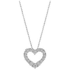 Small Diamond Gold platinum Heart Pendant