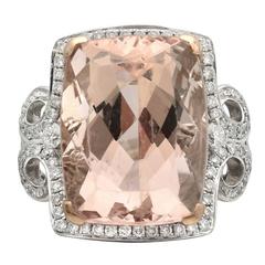 Morganite and Diamond Cocktail Ring 7