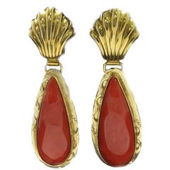 Luise Coral Gold Earrings 4