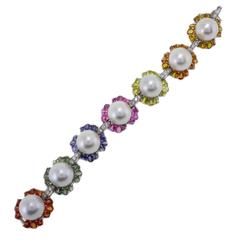 Luise Multicolor Sapphires Diamonds Raimbow Bracelet