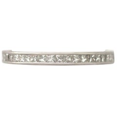 Vintage 1960s Diamond and Platinum Full Eternity Ring- Size 6 1/2