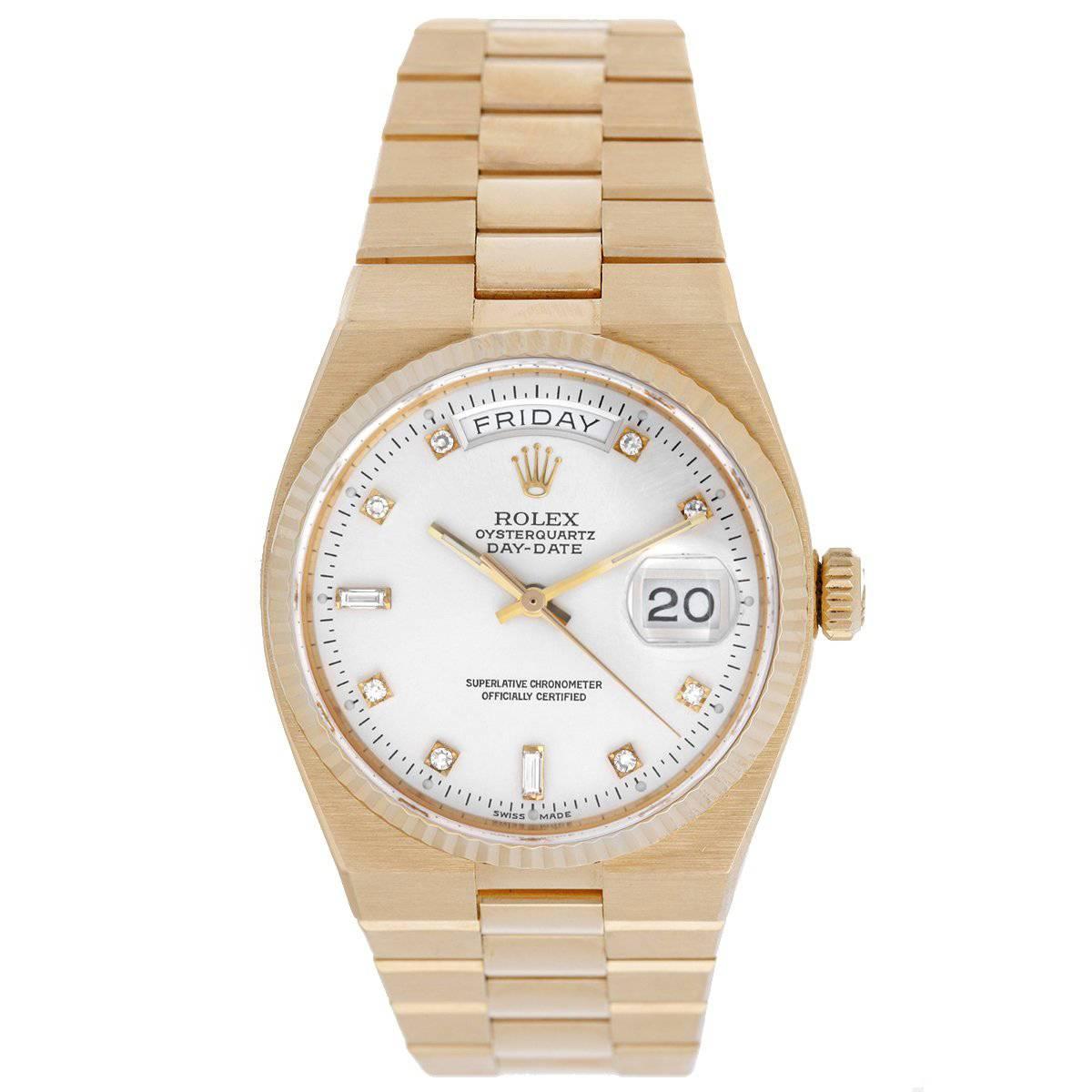 Rolex Oysterquartz President Day-Date Gold Quartz Wristwatch 19018