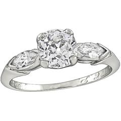 GIA Certified 0.90 Carat Diamond Platinum Engagement Ring