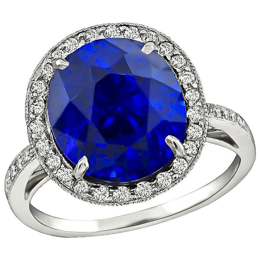 Amazing 5.50 Carat Sapphire Diamond Ring For Sale