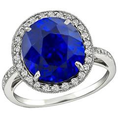 Vintage Amazing 5.50 Carat Sapphire Diamond Ring