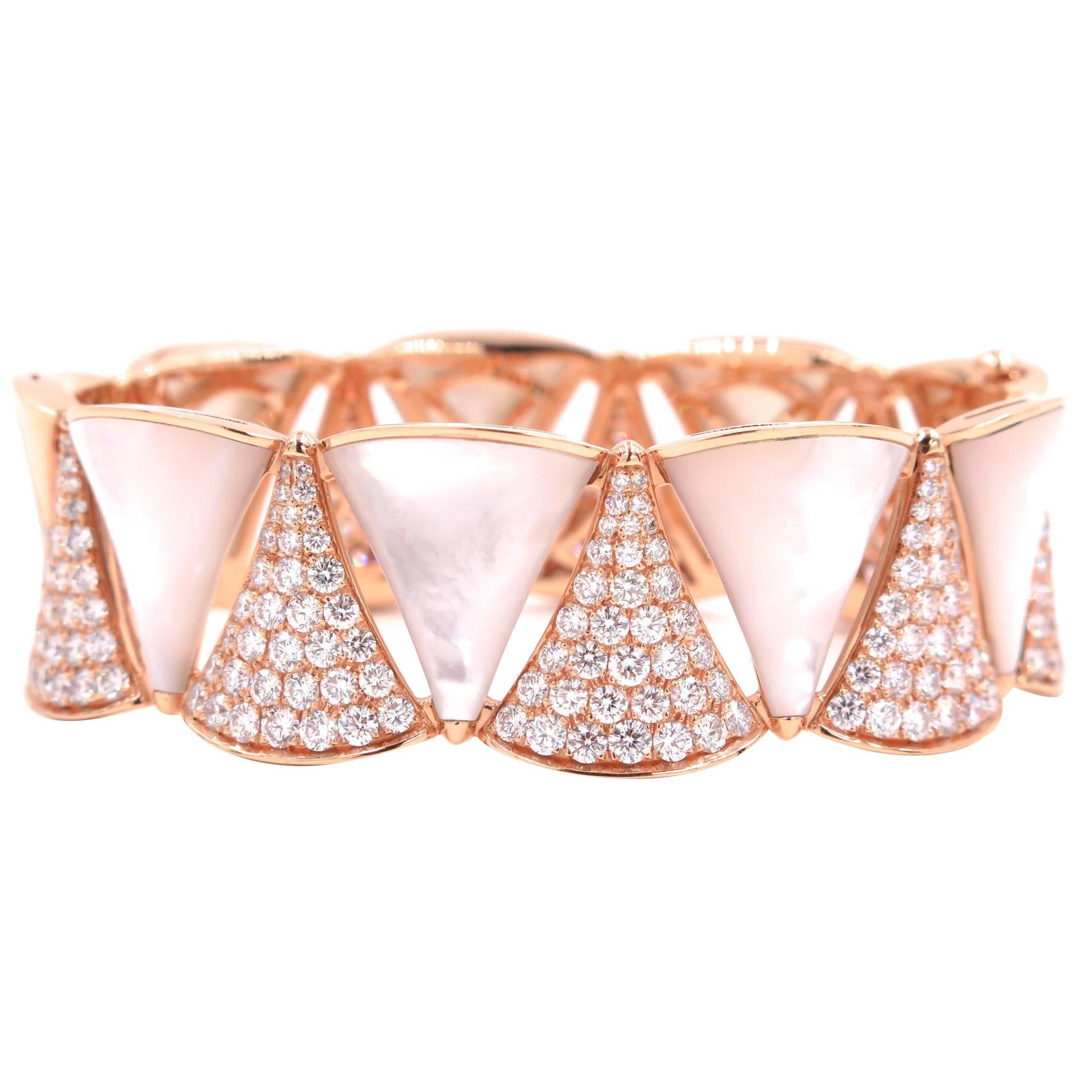 Bulgari Diamond  Rose Gold Diva Bracelet 