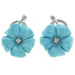 Daisy Turquoise Diamond Earrings