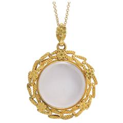 Antique Georgian Glass Front and Back Laurel Locket