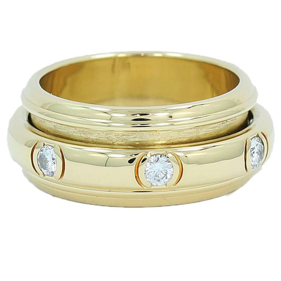 Piaget  Yellow Gold Diamond Spinner Ring  For Sale