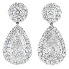 GIA Certified Pear Shape Diamond Drop Earrings 7