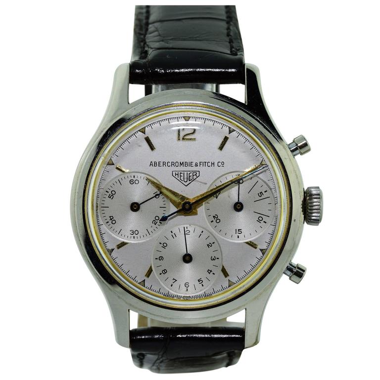 Heuer for Abercrombie and Fitch Stainless Steel Triple Register