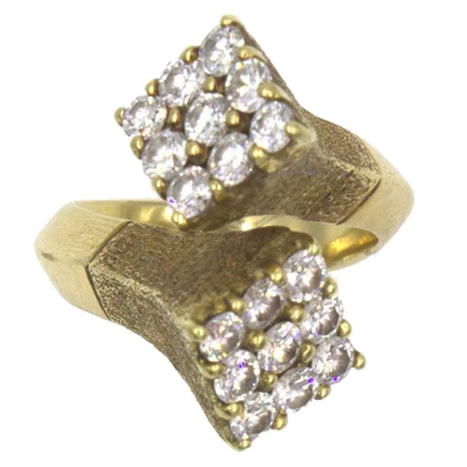 GRAFF Vintage Diamond 18 Karat Yellow Gold  Crossover Fashion Ring