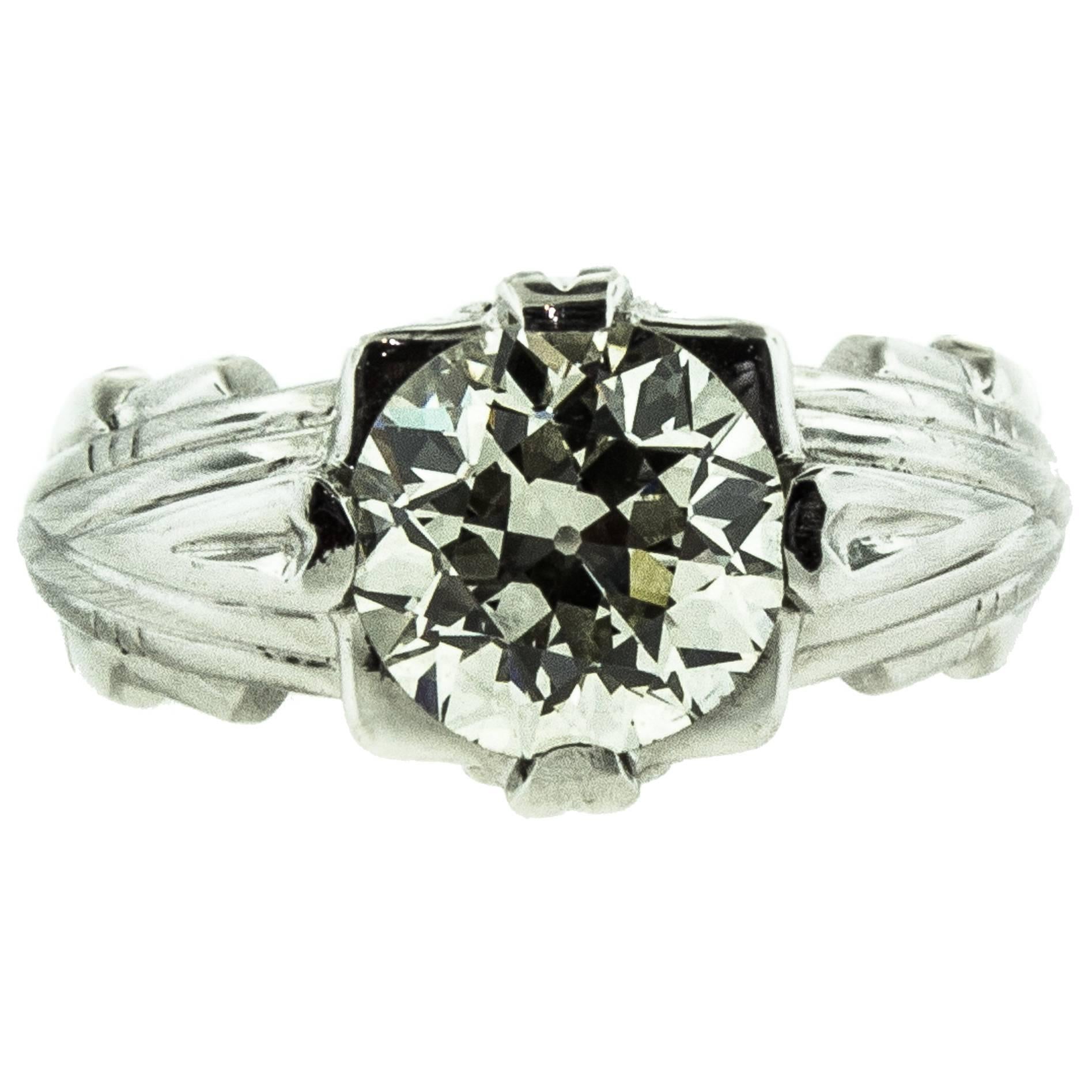 Jonathan Duran GIA Certified 2.76 Carat Diamond Platinum Engagement Ring  For Sale