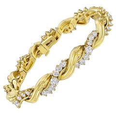 Diamond gold Spiral Link Bracelet Diamond gold Spiral Link Bracelet