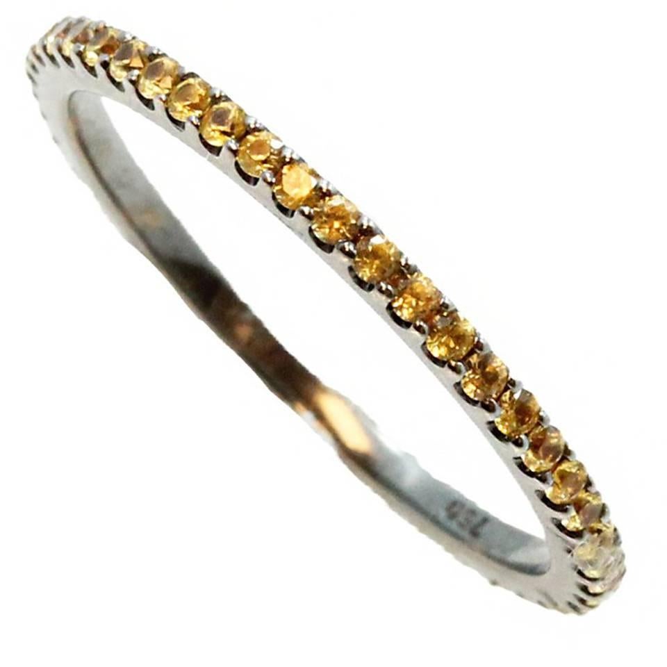 Yellow Sapphire Eternity Band For Sale