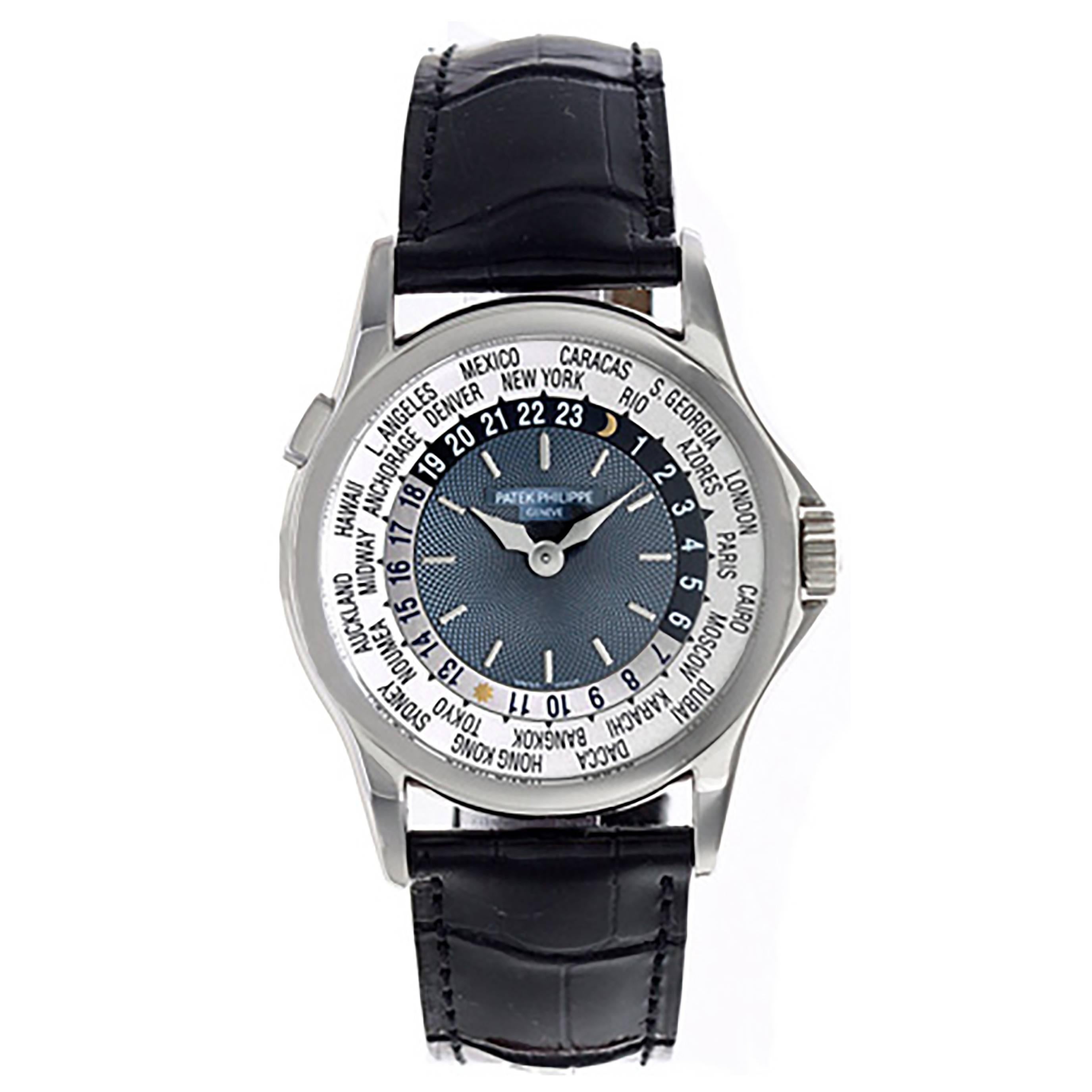 Patek Philippe Platinum World Time Complicated Automatic Wristwatch  Ref 5110 P