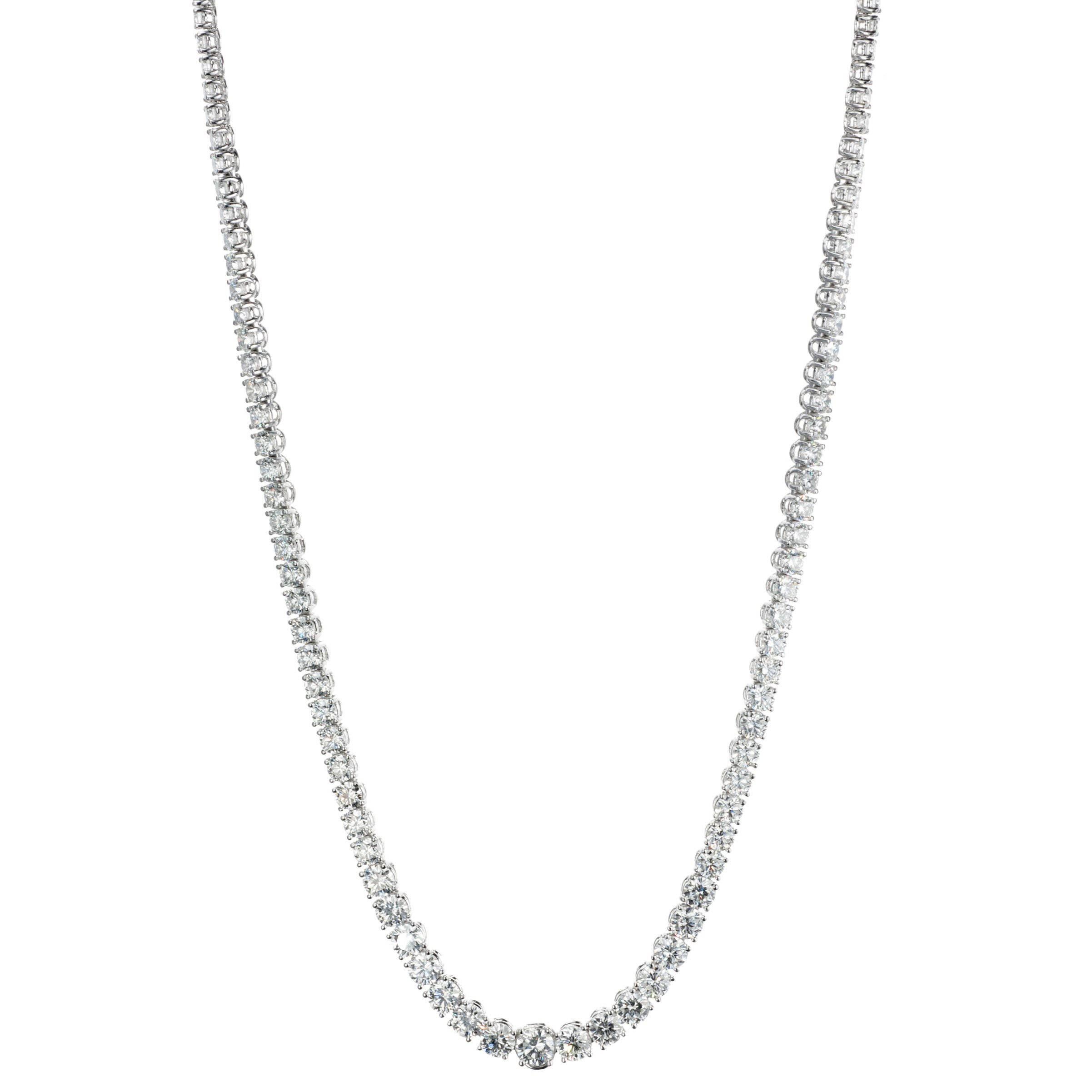 Diamond Platinum Riviera Necklace For Sale