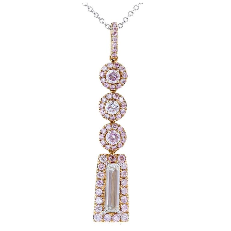 1.19 Carat Natural Pink Diamond Pendant For Sale