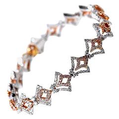 Gregg Ruth Diamond Two Color Gold V-Shaped Bracelet 5