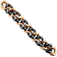 Jona High-Tech Black Ceramic Rose Gold Curb-Link Bracelet 5
