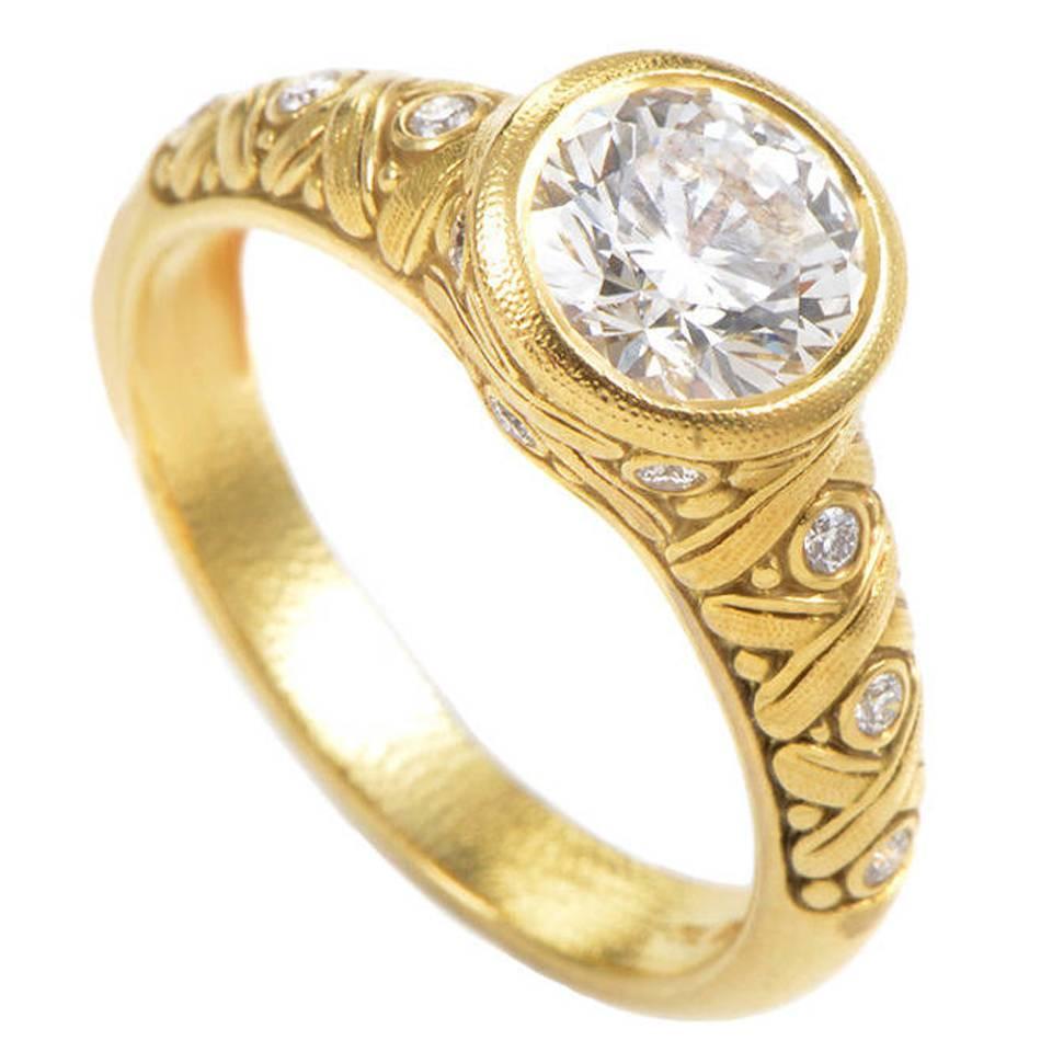 Alex Sepkus Diamond Gold Engagement Ring