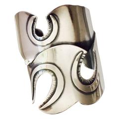Mid-Century Art Smith Sculpted Sterling Cuff Bracelet