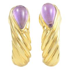 Gucci Amethyst Gold Huggie Earrings 12