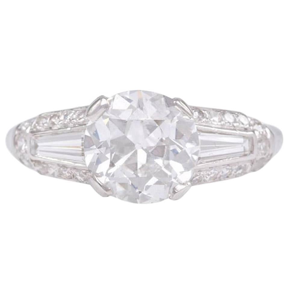 Shreve & Co. Art Deco Diamond Platinum Engagement Ring