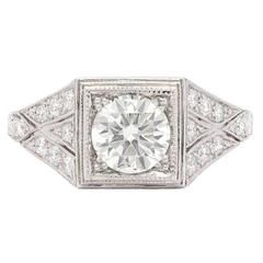 1.05 Carat GIA Certified Diamond Platinum Ring 2