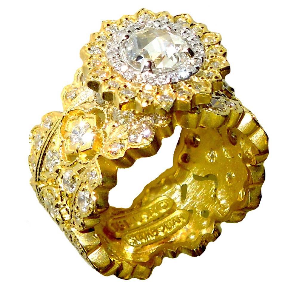 Stambolian Diamond Gold Openwork Ring