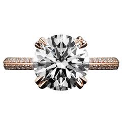 Alexandra Mor Brilliant Cut Diamond Engagement Ring 3.13 F VS2 Ideal Cut 6
