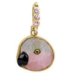 Watermelon Tourmaline Parrot Head Pendant 12