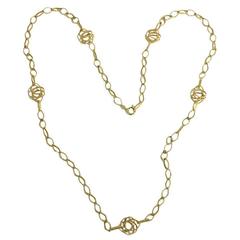 Long Gold Chain Necklace with Open Links