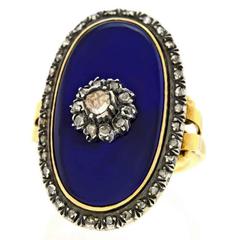 Spectacular Antique Diamond-Set Enamel Ring 5