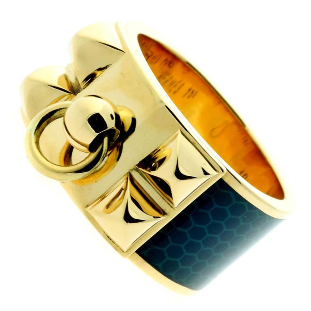 Hermes Gold Collier de Chien Ring For Sale at 1stdibs