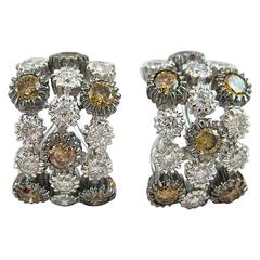 Jona Brown and White Diamond Gold Ear Clips 9